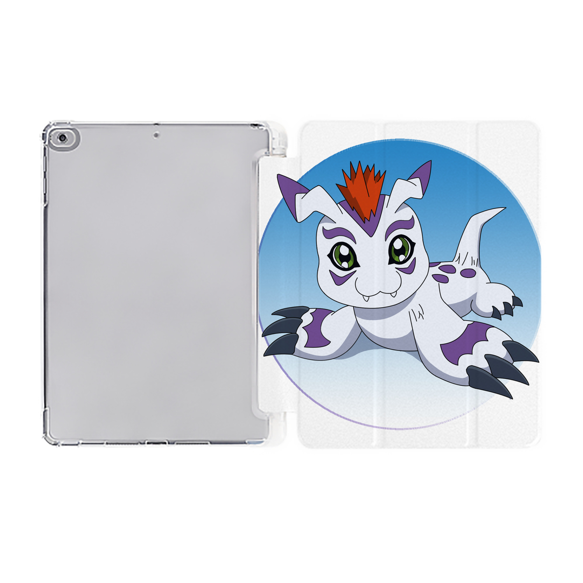 （画像用） Digimon デジタルモンスター/デジモン IPad ケース ペン収納付き 三つ折りスタンド PUレザー×シリコン 対応機種9.5/10.5/10.9インチ